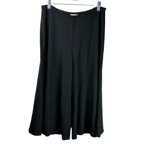 J. Jill Women Sz Medium Extra Wide Leg Black Pull On Stretch Capri Career Pants - Picture 1 of 9